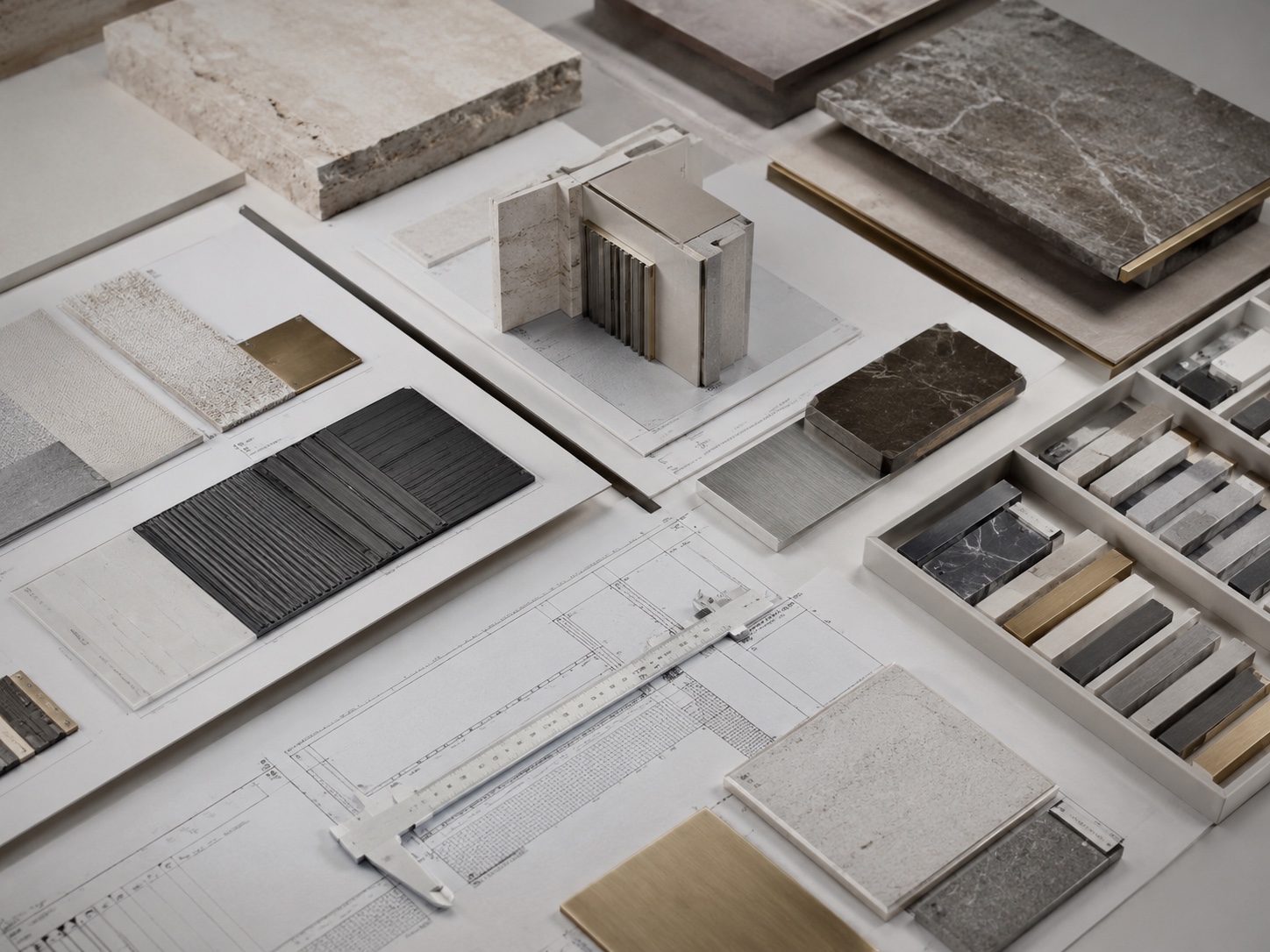 Technical drawings, architectural samples and dimensional finish studies